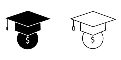 college savings set icon trendy design template, vector illustration on white background