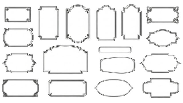 Collection of ornate decorative frames and borders for design and decoration