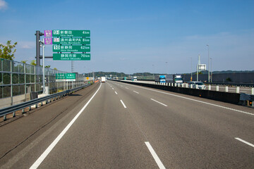 The Shin-Tomei Expressway running along the Tenryu River
