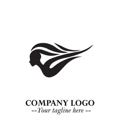 Woman Swimming Logo Symbol in Clean Minimal Vector Illustration on White Background