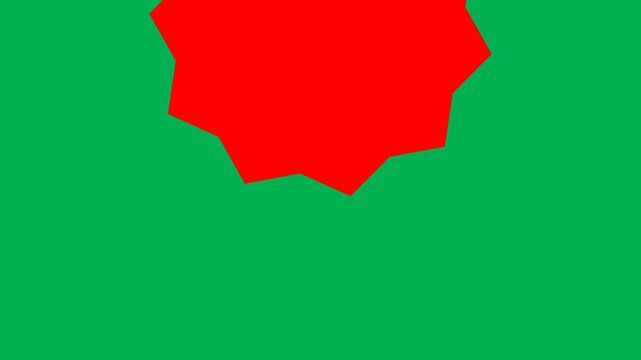 An artistic representation of the flag of the taliban with a red emblem on a green background