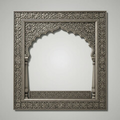Intricately carved silver archway with floral motifs Keywords: arch, carved, silver, ornate isolated on a transparent background