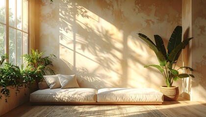 Sun-Drenched Serenity - Indoor Oasis with Plants and Natural Light.