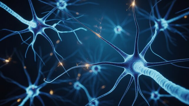 Vibrant neural network showcasing brain activity and scientific research with glowing connections