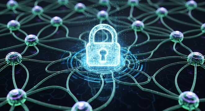 Futuristic Digital Padlock Securing Connected Network System
