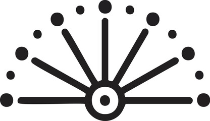 Minimalist Sunburst Design with Circular Accents Modern Icon