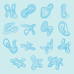 Blue Abstract Line Shapes for Modern Graphic Design