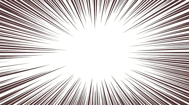 Dynamic radial burst of white light emanating from the center with dark brown speed lines creating a powerful energetic explosion effect