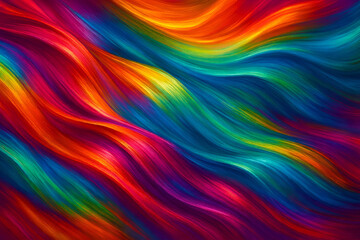 Obraz premium Colorful waves with dynamic movement.