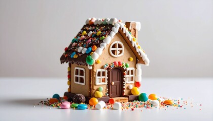キャンディで飾られたジンジャーブレッドハウス | Gingerbread House Decorated with Colorful Candies
