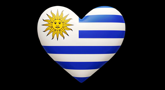 Heart with Uruguay flag background - Powered by Adobe