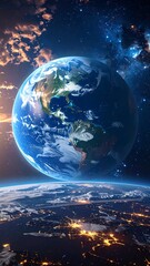 Spectacular View of Earth from Space - A Digital Art Masterpiece.