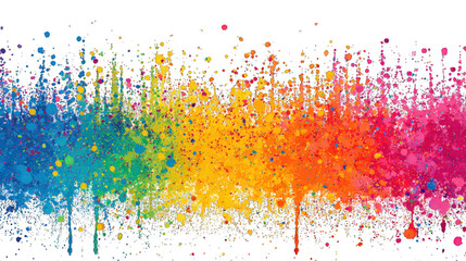 Fototapeta premium A vibrant splash of colors in a gradient spectrum with droplets and splatters creating a dynamic visual effect.