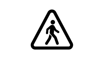 Pedestrian Crossing Sign: A minimalist depiction of a pedestrian crossing sign, alerting drivers to the presence of people, this universal symbol guides safe passage.