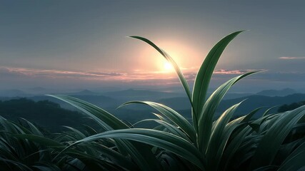 Tang Dynasty Landscape Pastoral Scenery Sunrise Artistic Conception