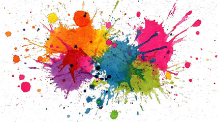 Fototapeta premium A vibrant explosion of colorful paint splashes in various hues, creating an artistic and dynamic visual effect.