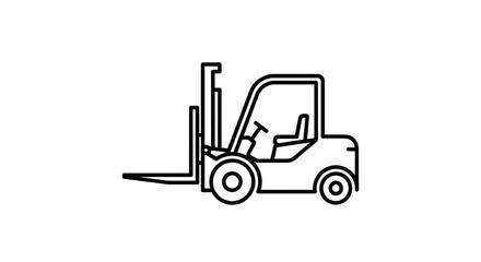 Forklift Icon: A detailed illustration of a forklift, a crucial piece of industrial equipment, conveying its robust design and functionality.