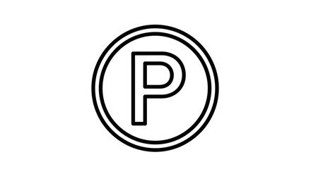 Parking Symbol Icon: A simple yet effective circular icon, prominently displaying the letter P, serves as a universal indicator for parking areas.