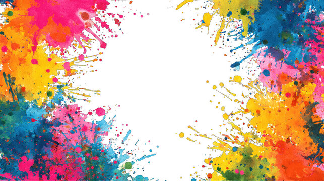 A vibrant splash of colors surrounding a dark center, creating a lively and artistic visual effect.