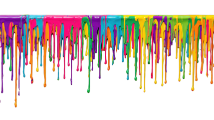 A vibrant cascade of colorful paint drips, showcasing a mix of hues that create a lively and artistic effect.