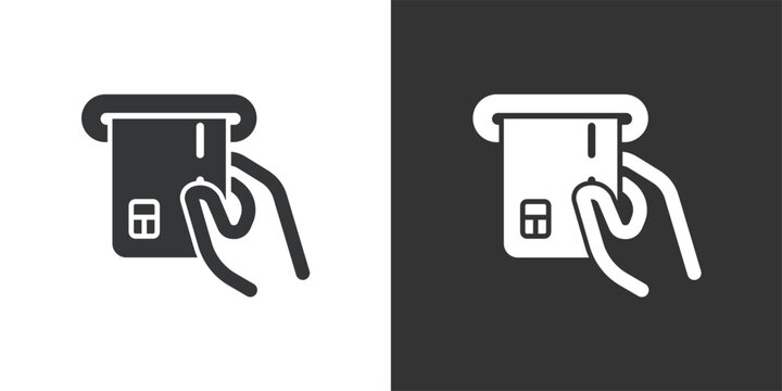 Card Insertion icon. Solid glyph series icon