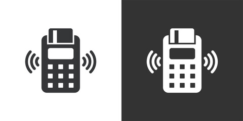 Wireless Card Terminal icon. Solid glyph series icon