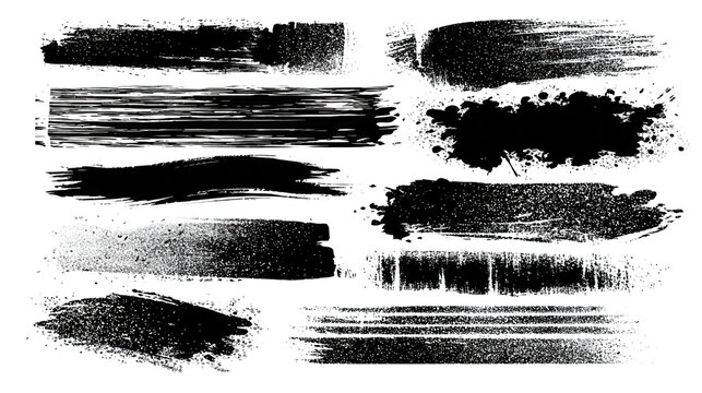 A collection of various paint strokes showcasing different textures and styles.