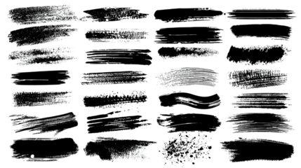 A collection of various brush stroke designs in different shapes and textures.