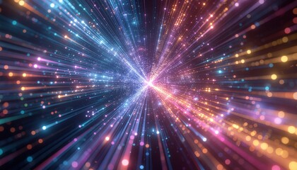 Abstract AI Data Stream Visualization Flow