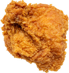 crispy fried chicken thigh isolated on white background