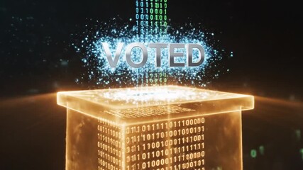 Digital ballot box casting a VOTED confirmation - Powered by Adobe
