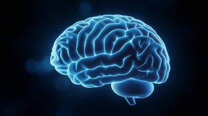 Stunning glowing brain illustration showcasing neural connections and creativity in a dark background - Powered by Adobe