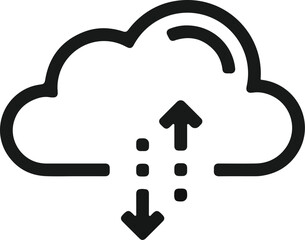 illustration of vector download or upload