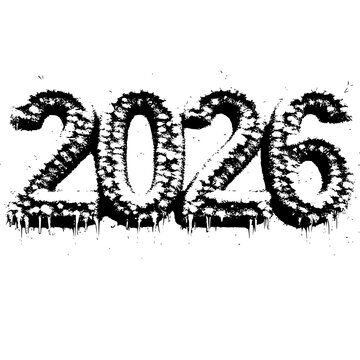 New Year 2026 Typography: Capturing the dawn of a new era, this graphic presents the year 2026 in a striking, ice-textured typography, offering a visual testament to the passage of time.