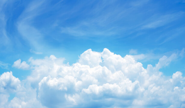  white clouds the blue sky abstract nature background