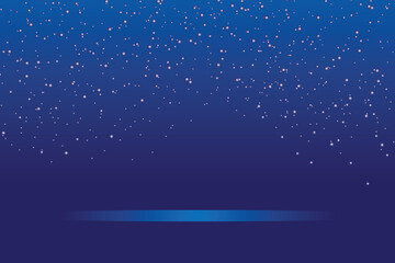 Art & IllustrationWinter blue background with soft snowfall and glowing light