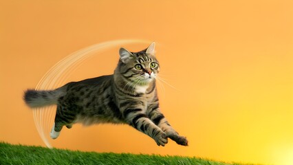 A studio-lit hyper-realistic photo of a cute cat posing calmly, sharp details, soft shadows, glossy fur, clean minimal background aesthetic.