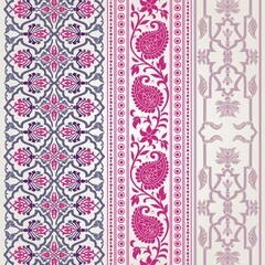 wedding card design, traditional paisley floral pattern , royal India	