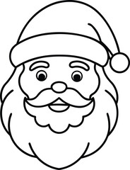 Santa Claus face simple line art graphic christmas 2