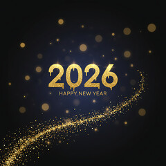 2026 Happy New Year Greeting Card, background, 2026 New Year card 