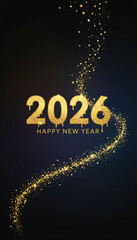 2026 Happy New Year Greeting Card, background, 2026 New Year card 