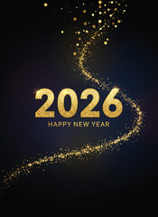 2026 Happy New Year Greeting Card, background, 2026 New Year card 