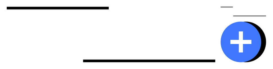 Healthcare concept. Blue plus sign highlights healthcare growth and innovation. Healthcare icons assistance and wellness advancements. For medical apps, health services, modern design, technology