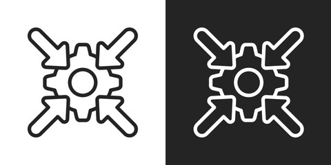 Integration Icon In Black And White Line Style