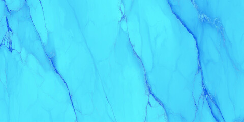Bright cyan blue flowing alcohol ink abstract background with darker vein like marble texture with a smooth marble surface.