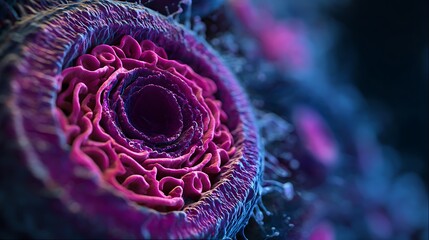 Intricate Close-up of Colorful Abstract Patterns in a Surreal Microscopic World of Swirling Textures