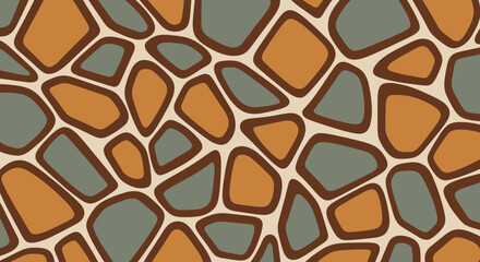 Obraz premium Abstract pattern featuring organic shapes in shades of brown, green, and beige.