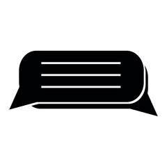 Chat Message Bubble Icon – Communication and Messaging Symbol in Simple Silhouette