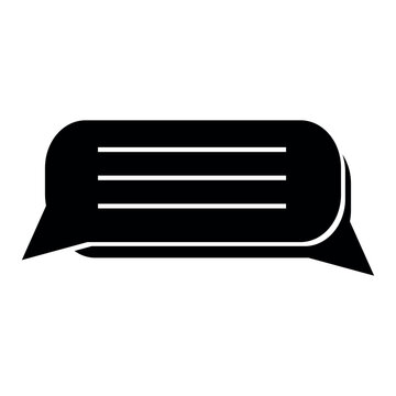 Chat Message Bubble Icon &ndash; Communication and Messaging Symbol in Simple Silhouette