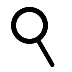 Magnifying glass symbol in simple style and isolated on white background.